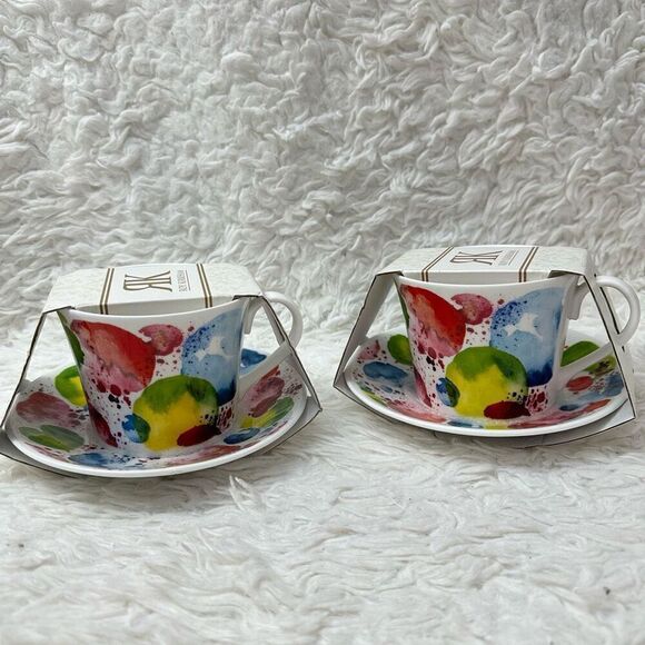 Roy Kirkham Planets‎ Bone China Lucy Breakfast Cup and Saucer in White 2 pc set - Picture 1 of 5
